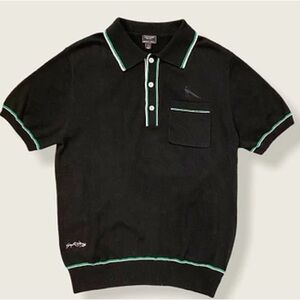 SPORT OF KINGS - Black Polo Shirt with Green Accents - XL